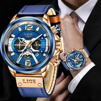 LIGE Ceasuri Barbati Top Brand Mare Ceas Sport de Lux Barbati Militare Impermeabil Cuarț Încheietura Ceasuri Cronograf Ceas Masculin