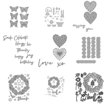 Moare de tăiere Fluture Scrisoare de Dragoste de Imprimare de Flori Dantelă Frontierele Pentru DIY Scrapbooking Relief Cărți de Hârtie Moare 2021 Nouă Ambarcațiune