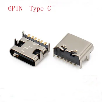 10buc/lot 6 Pin SMT Soclu Conector Micro USB de Tip C 3.1 Feminin Plasarea SMD DIP Pentru PCB design DIY curent mare de încărcare