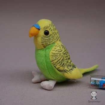 Simulare Budgies Jucărie de Pluș Verde Super Kawaii Papagal Papusa Jucării pentru Copii Cadouri