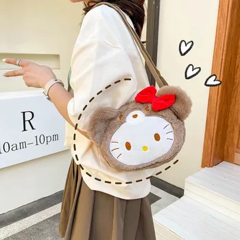 Sanrio Pluș Hellokitty Geantă de Umăr, Genți de mână de Moda Noua Casual sex Feminin Sac de Depozitare Anime Jucarie Cadou pentru Fete Drăguț Rucsac