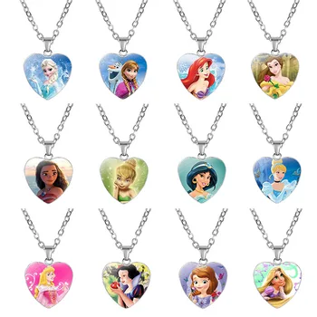 Noi Fetele Frozen Elsa, Anna, Cenusareasa, Rapunzel Prințesă Accesorii Copii Jasmine Sirena de Moda Dress up Dragoste Pandantiv Colier