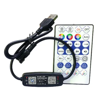 WS2812B CONDUS Pixeli Controler APP Muzică Bluetooth Cu Microfon 28Keys de la Distanță Pentru WS2812 SK6812 WS2811 Adresabile Benzi de Lumină USB DC
