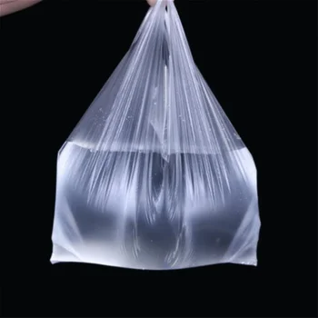 Noi 100buc Pungi Transparente Supermarket Pungi de Plastic Cu Mâner Pungă de Cumpărături de Ambalare produse Alimentare 15-26cm/20-30cm/24-37 cm/28-48cm