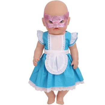 43 Cm Baby Dolls Rochie Nou-născut Albastru Drăguț Kawaii Fusta Jucarii pentru Copii Lalfanfan Haine se Potrivesc American De 18 Inch Fete Papusa f782