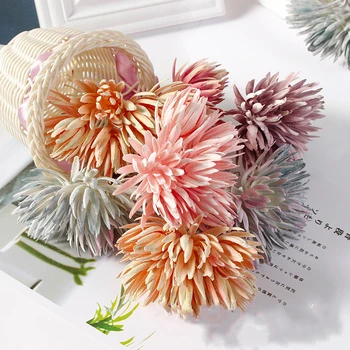 12pcs Flori Buchet cu Gheare Crab Crizantema Pentru DIY Scrapbooking Garland Ghirlandă Fals Planta Nunta Decor Acasă