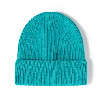2021 Toamna și iarna Acril Culoare Solidă Îngroșa pălărie tricotate pălărie cald Chelioși capac beanie hat pentru barbati si Femei 141