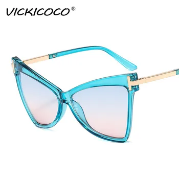 Moda Ochi de Pisică ochelari de Soare Femei 2021 Luxulry Brand Design Vintage Rama de Ochelari Pentru Bărbați Supradimensionate Gradient Spectacol UV400