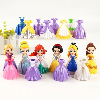 18pcs Printesa Cenusareasa, Belle Alice Alba ca Zapada, Ariel, Rapunzel PVC Figurine Jucarii Papusi Fete Cadouri