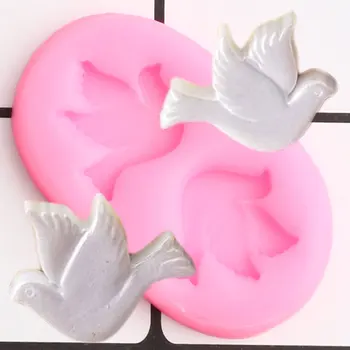 3D Porumbel, Pasăre Mucegai Silicon Porumbel Cupcake Topper Fondant Matrite DIY Tort de Nunta de Decorare Bomboane de Lut Ciocolata Mucegai