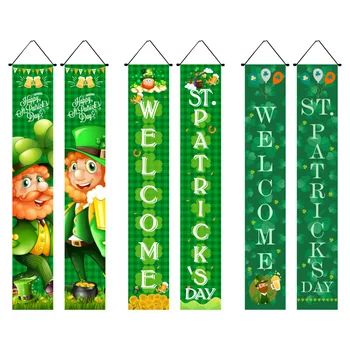 Saint Patrick 's Day Cuplet Decorative Perdea de Saint Patrick' Cuplet Este Atârnat Pe Irlandezii de Ziua Națională Pridvor