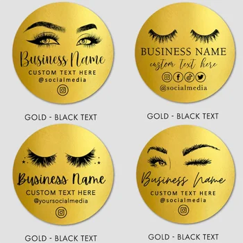 100BUC LOGO-ul Personalizat Geană de Afaceri Etichete, Etichete Personalizate pentru Afaceri Mici, Geană de Afaceri, Logo-ul Autocolante Fundal de Aur