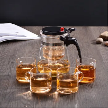 Ceai Infuser Ceai de Vase Rezistente la Căldură de Sticlă Set de Ceai Chinezesc Ceai Seturi de Doua cesti Ibric de Cafea de Sticlă Filtru de Birou Convenabil Oală de Ceai