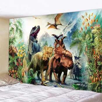Dinozaur tapiserie pădure virgină de animale agățat de perete boem psihedelice decor de perete prosop de plaja din poliester yoga pătură