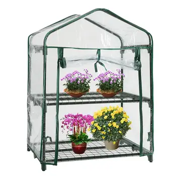PVC Cald Garden Rangul de uz Casnic Mini Plante cu efect de Seră de Acoperire rezistent la apa Anti-UV pentru a Proteja Gradina Plante Flori (fara Fier)