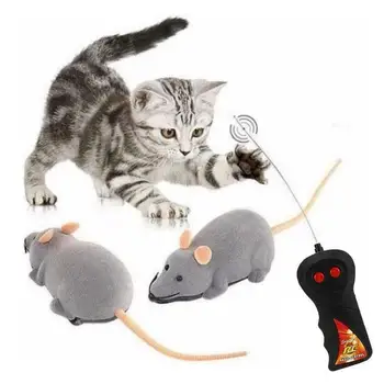 Telecomanda Wireless Mouse-ul Jucărie Pisica Jucarii Interactive de Simulare de Pluș Mouse-ul Amuzant Pisica Anti-muște Mesteca Noutate Jucării Consumabile pentru animale de Companie