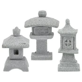 Pagoda Turn Gradina In Miniatura Felinar Statuie Gresie Figurine De Piatra Decor Mini Chineză Peisaj Japonez Mici Podoabe