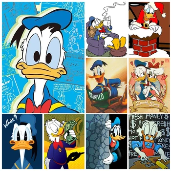 Diamant Pictura Disney cu Donald Duck Diamant Mozaic Personaj de Desene animate Drăguț Stras Imagine Decor Acasă DIY Cadou