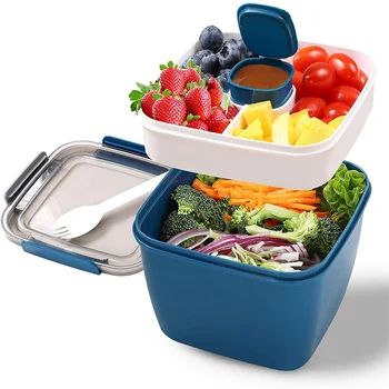 Alimentare Termica Lunchboxe Portabil Salata De Salata Container Bol 2 Compartimente Mari Cutii Bento Boluri Salata Prânz Box Container