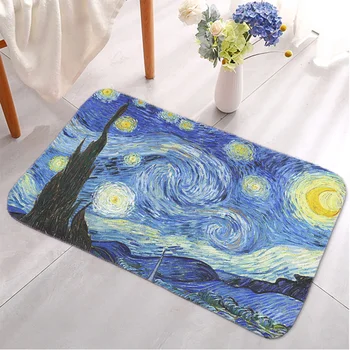 Noul Van Gogh Pictura In Ulei Preș Bucătărie Toaletă, Baie Podea Mat Arta Retro Floarea-Soarelui Noapte Înstelată Hol Intrare Anti-Derapant