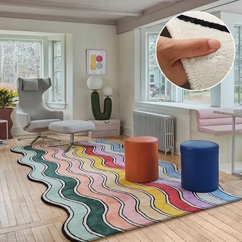 Nou, Modern, Living Mare, Zona Covor Dormitor Nereguli Covor Drăguț Decorațiuni Interioare Curcubeu Pufoase Colorate Îngroșat Covor