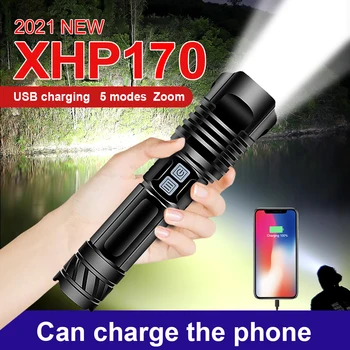2021Newest XHP170 cel Mai Puternic Led lanterna Lanterna Xhp90 Xhp70 Tactice lanterna Usb Reîncărcabilă lanterna de vanatoare lampă de lucru