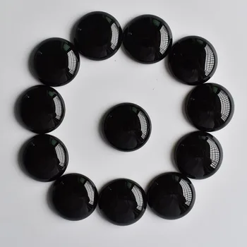 En-gros 20buc/lot de bună calitate Naturale de onix negru rotund margele cabochon 25mm pentru bijuterii Accesorii făcându-transport gratuit