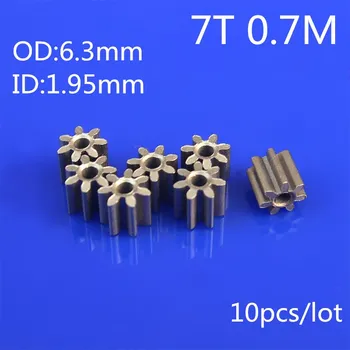 10buc/lot Model RC Metal Pinionului 0,7 M 1.95 mm (diametru gaura) 7T 7 Dinti Mici cu Motor Unelte cu Diametrul de 6,3 mm Pentru ax de 2mm