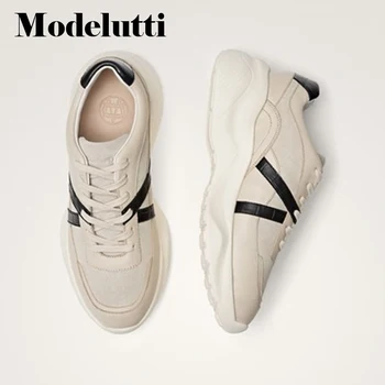 Modelutti 2022 Nouă Primăvară de Moda Toamna Platforma Bej Grosime de Toate-meci de Pantofi de Funcționare Simplu Casual, Pantofi Adidasi Femei