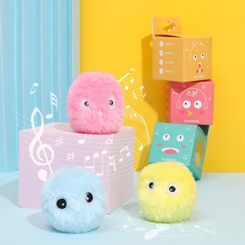 Drăguț Pisica Amuzant Vocal Jucarie Minge Întinde De Pluș Pompoms Colorate Creative Catnip Interactive Pom Pom Pisoi Mestecați Jucării, Rechizite