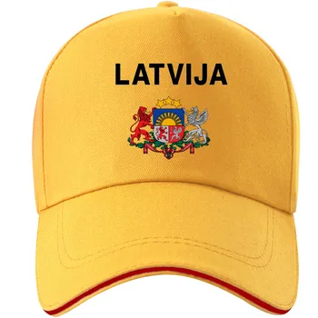 Letonia Tineret Diy Gratuit Personalizat Numele Numărul Lva Pălărie Națiune Pavilion Latvija Țară Facultate De Imprimare Foto Șapcă Roșie De Baseball