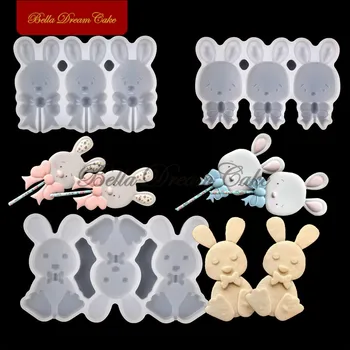 3 Stil de Paști Arc Bunny Design Lollipop Mucegai Silicon DIY Iepure de Ciocolata Bomboane Mucegai Tort de Decorare Bucătărie Bakeware