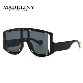MADELINY Brand de Lux ochelari de Soare pentru Femei Ochelari Supradimensionate Pentru Femei bărbați Mască Neagră Larg Cadru Ochelari de Soare Retro Nuante MA037