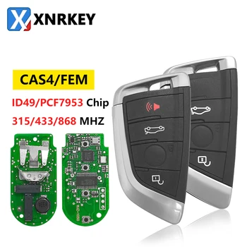 XNRKEY 3/4 Butonul Cheie de la Distanță ID49/PCF7953 Chip 315/433/868Mhz pentru BMW X1 X3 X5 X6 X7 CAS4/FEM 2011-17 Înlocui Keyless Go Cheie de Masina