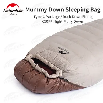Naturehike Nou Camping Sac de Dormit SnowBird 650FP Rață Jos Sac de Dormit Mumie Prelungit Îngroșat Iarna Vânt Cald