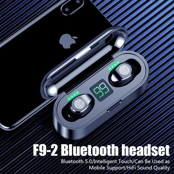 TWS F9 Bluetooth 5.0 Căști Fone Pavilioane Wireless Casti HiFi Stereo Display LED de Reducere a Zgomotului Căști pentru Smartphone-uri