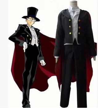 negru anime costum pentru bărbați anime cosplay îmbrăcăminte sailor moon cosplay pentru bărbați anime consumabile partid