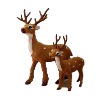 1 buc 17cm/24cm Simulare Cerb Jucărie de Pluș Cerb Sika Jucărie de Crăciun de Decorare Animal Papusa Cadou de Crăciun pentru Copii Papusa