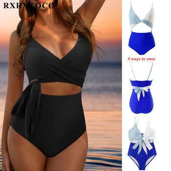 RXRXCOCO-O singură Bucată de costume de Baie Femei Monokini Bodysuit Talie Mare Bikini costume de Baie Push Up Bandaj-O singură Bucată de Costume de baie Femei 2021