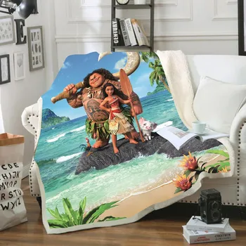 Desene animate Disney Printesa Moana si Maui Pături Pătură de Pluș Aruncați pentru Canapea extensibilă Coperta Single Twin lenjerie de Pat pentru Copii Cadouri