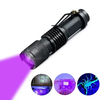 Lumina violet 365/395 Nm UV Lanterna Portabil Portabil Detector de radiații uv Fluorescente Agent de Detectare Violet Lampa Lanterna
