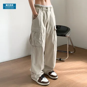 Japoneze pantaloni de muncă de vară pentru bărbați subțire buzunar mare tub de drept cityboy moda prajit Street frumos etaj lungime pantaloni barbati