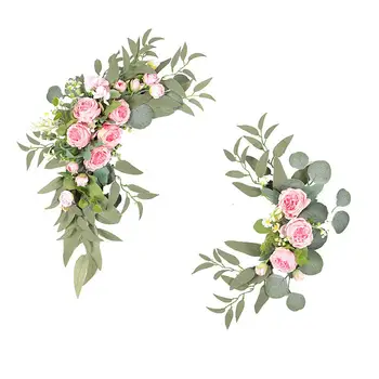 2 buc Florale Artificiale Swags Florale Nunta, Flori, Verdeață Aranjamente pentru Masa de Nunta Decor de Perete Fereastra Arc de Acasă