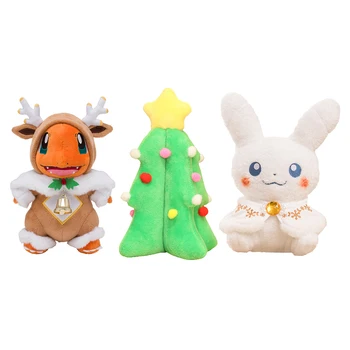 Craciun Stil Pokemon alb rochie Pikachu Jucărie de Pluș Bell Elan Costum Charmander Papusa de Plus Pomul de Crăciun Jucării de Pluș Cadou