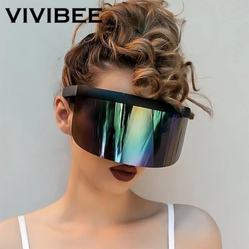 VIVIBEE Nicki Minaj Femei ochelari de Soare Visor 2022 Trend Produs Oglindă Distractiv Ochelari de Soare UV400 Moda Nuante