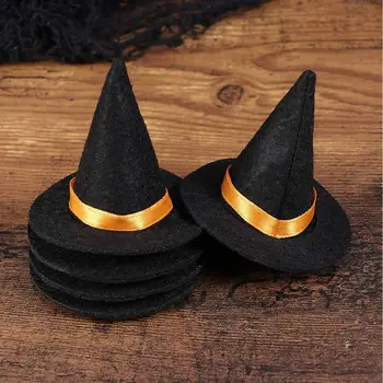 10buc Mini Pălării de Vrăjitoare Manual Simțit Sticla de Vin Huse pentru Halloween Mini Palarie de Vrajitoare Sticla de Vin de Partid Decor de Masă Pălăria