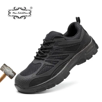 Noua expoziție Bărbați Steel Toe de Siguranță Pantofi Casual Respirabil Munca Adidas Anti-piercing fibra aramid de Protecție Încălțăminte tenis