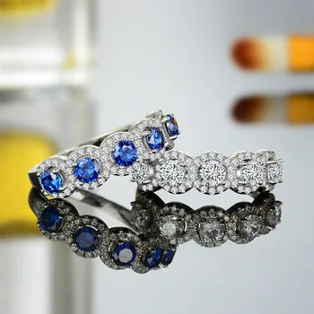 925 de bijuterii de argint sterlină Europene și Americane 18k inel cu diamant rafinat rând inel proaspăt mic inel de nunta bijuterii lady