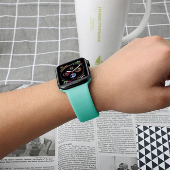 Silicon watchband pentru Iwatch Iphone uita-te la seria 1 2 3 4 generație Smart Curea de Ceas