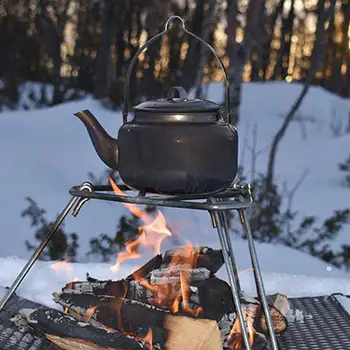 Pliabil Foc De Tabara Sta Camping Foc Stand Portabil În Aer Liber, Grătar Suport De Oțel De Foc Deschis Trepied Pentru Picnic